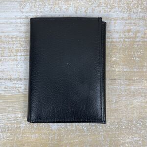 Vintage Mundi Tri-Fold Mens Wallet Black Pebbled Genuine Leather New